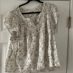 Lucky Brand Cream Floral Blouse